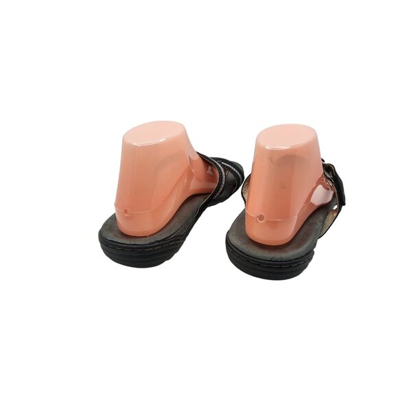 Jambu JSport Womens Claudia Black Leather Hook and Loop Adjustable Sandals - Picture 5 of 7